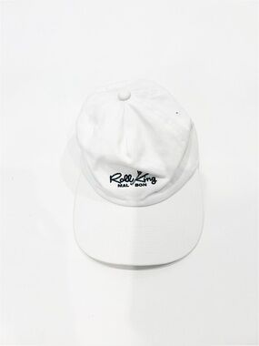 Malbon Golf White Roll King Embroidered Baseball Cap